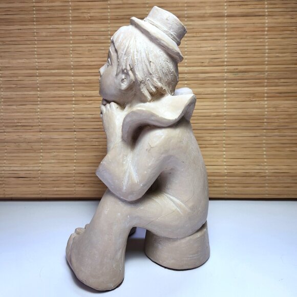 Clown Figurine Austin Production Boy Vintage 1980 Jester Clown Boy Sculpture - Picture 8 of 9